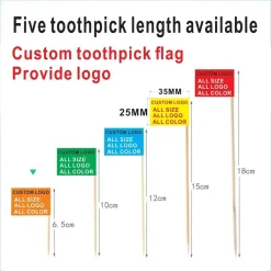 Custom toothpick flag size