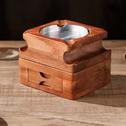 wooden cigar ashtray