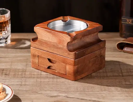 wooden cigar ashtray